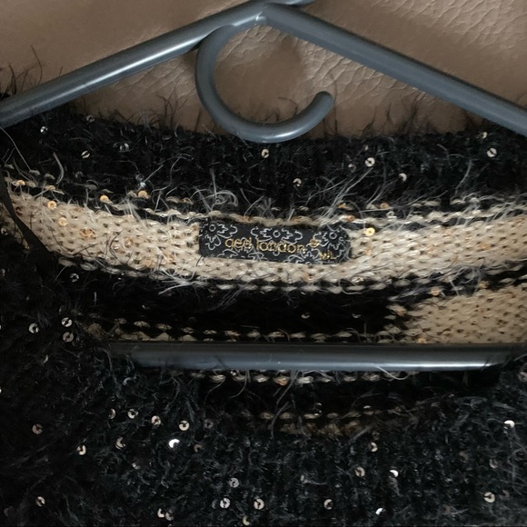 Black and White Fuzzy Sweater - Picture 3 of 5